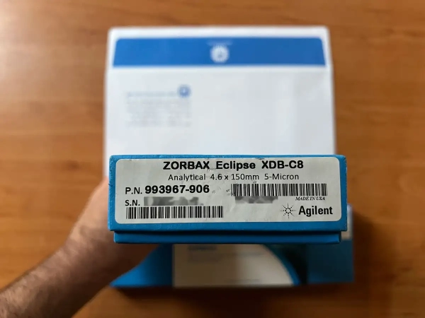 ستون HPLC به شماره ساخت Agilent 993967-906 از سری ZORBAX Eclipse XDB-C8 با USP کد L7 اجیلنت - Agilent 993967-906 ZORBAX Eclipse XDB-C8